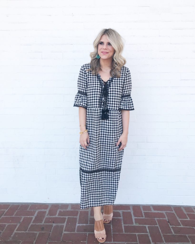 Shoplindsey, Gingham Dress, Maxi Dress, Spring Style, Style blogger, Fashion blogger, Midi Dress