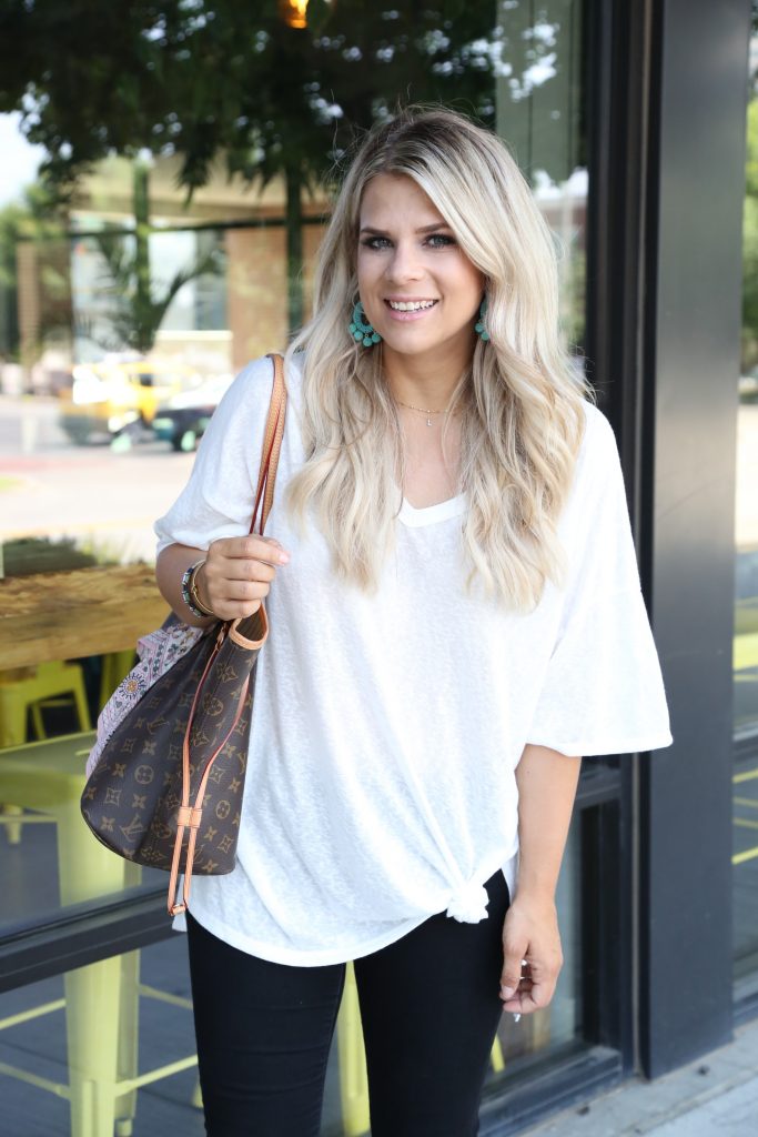 WHITE TEE, NEVERFULL, STELLA & DOT, OVERSIZED TEE