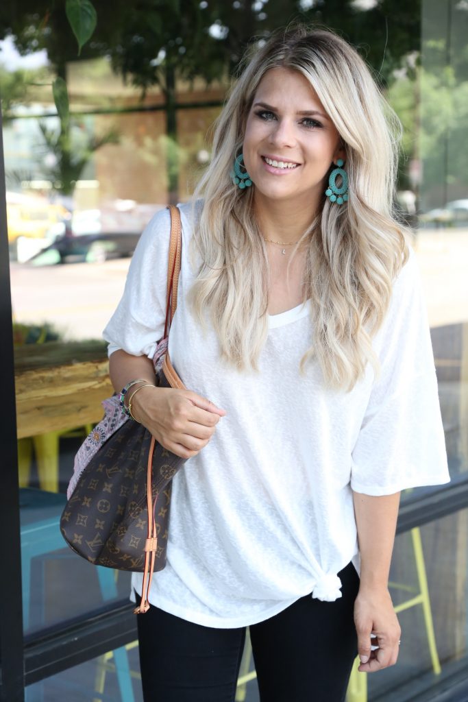 WHITE TEE, NEVERFULL, STELLA & DOT, OVERSIZED TEE