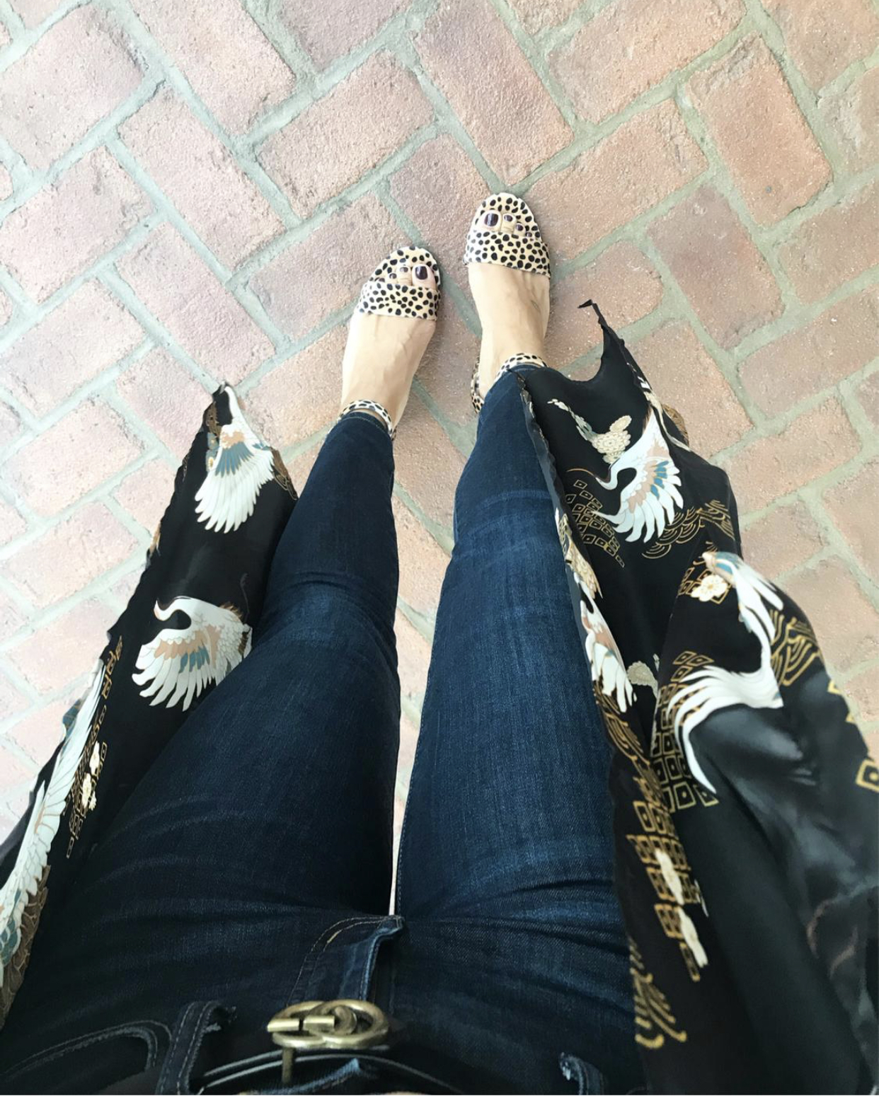 Leopard, Leopard Block Heels, Kimono, Gucci Dupe Belt, How to Style Kimono, Dark Denim, Skinny Jeans, https://rstyle.me/n/dd8hgcccvt7