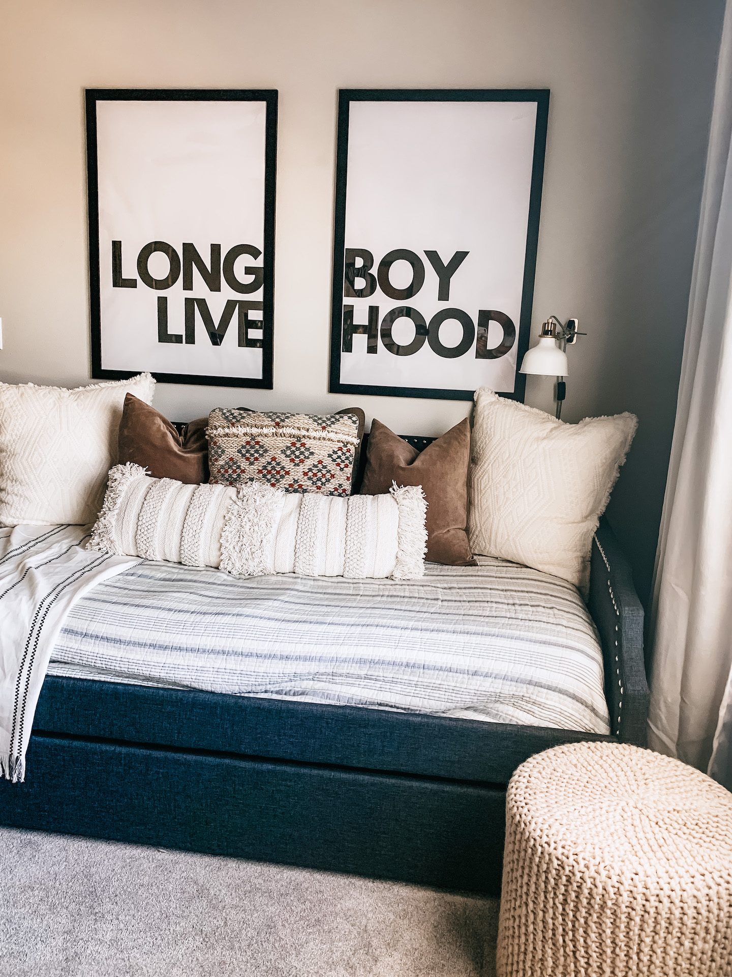 Big Boy room, Tween Boy Room, Daybed, Long Live Boy Hood, Mature Boy Room, DIY, Large Scale Print DIY, Kid Room, Kid Desk