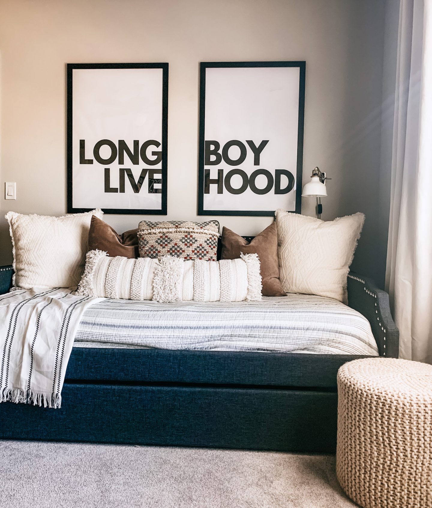 Big Boy room, Tween Boy Room, Daybed, Long Live Boy Hood, Mature Boy Room, DIY, Large Scale Print DIY, Kid Room, Kid Desk